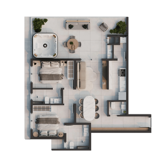 Apto 202 - Treviso - Condomínio Residencial e Comercial