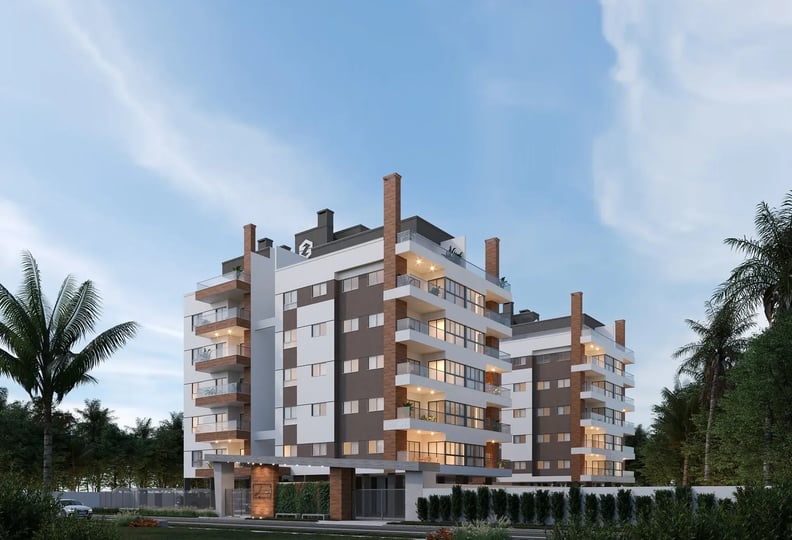 Apto 204 – 2 dormitórios (1 suíte) com 1 vaga no Condomínio Lisboa – Itapoá/SC